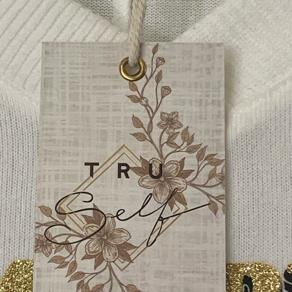 TrueSelf Sweater Holiday Christmas Glitter V-Neck - Picture 13 of 14